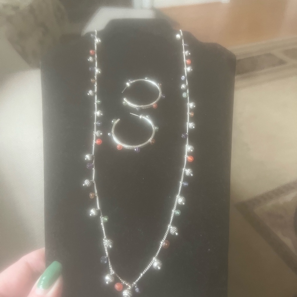 Brighton Silver Necklace with Colorful Beads